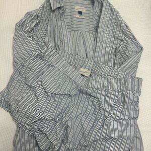 Striped Button Up Set